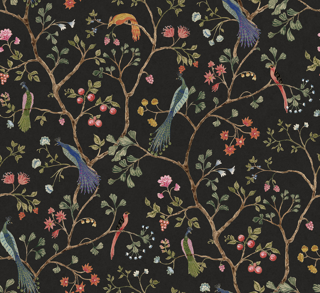 Song Birds, Animal Pattern Wallpaper featuring several colorful birds