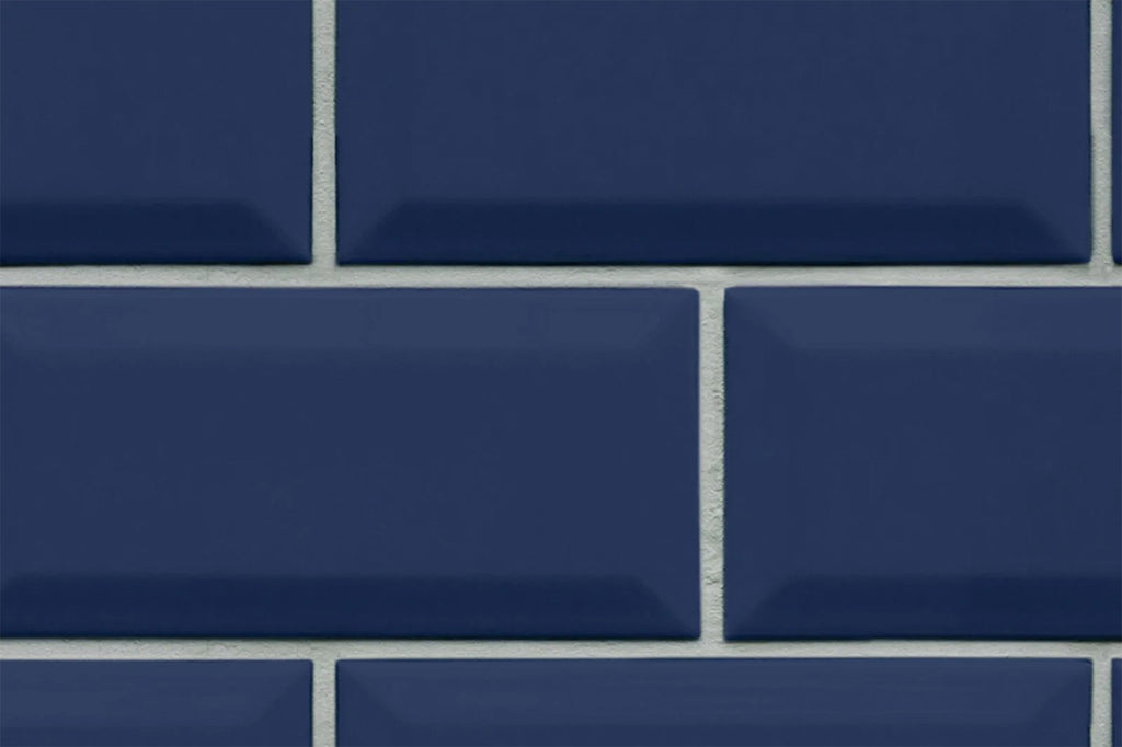 Subway Tiles, Wallpaper in Blue close up
