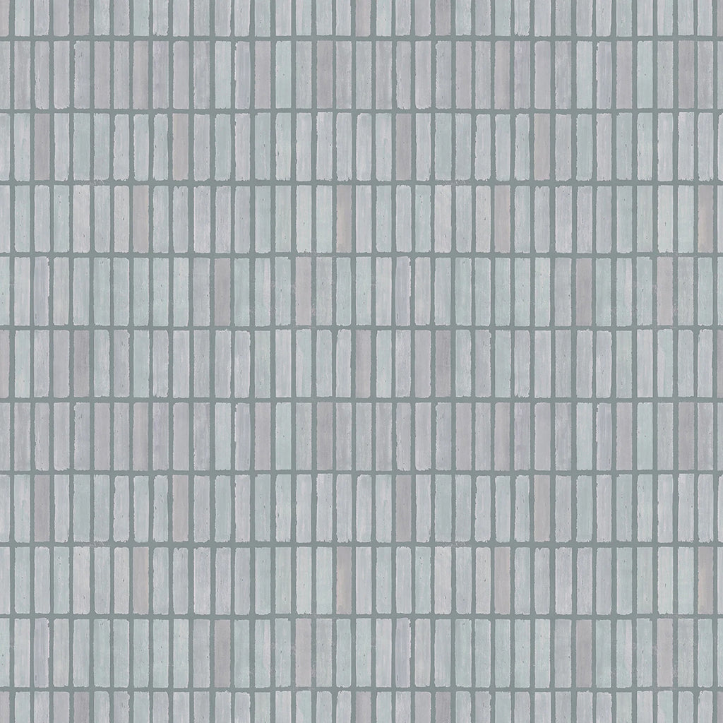 Terra Tessel, Pattern Wallpaper in Blue close up