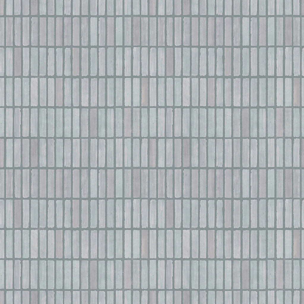 Terra Tessel, Pattern Wallpaper in Blue close up