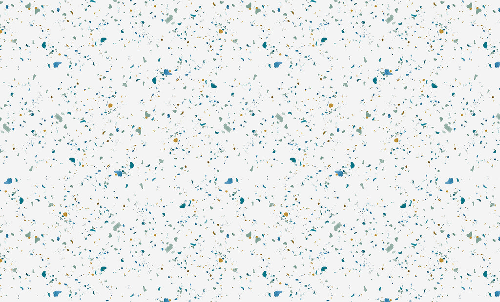 Terrazzo Kie, Wallpaper Blue close up 