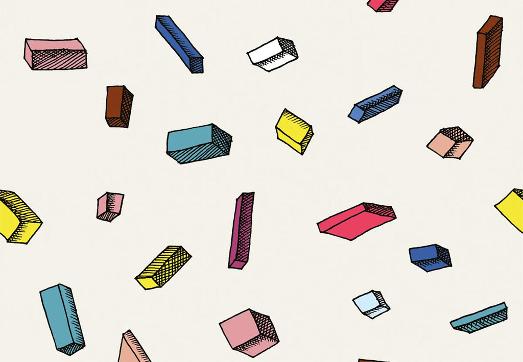 Tetris, Pattern Wallpaper in Multicolor, closeup