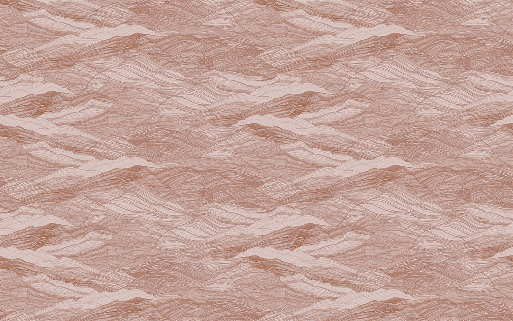 Tidal Waves, Pattern Wallpaper in Blush Pink close up 