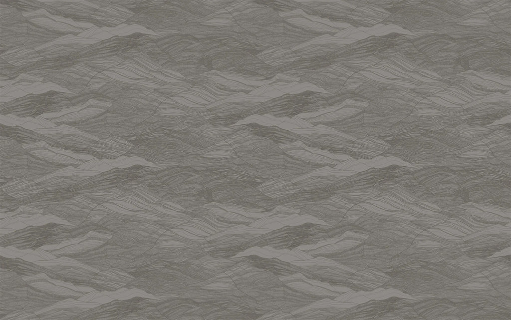 Tidal Waves, Pattern Wallpaper in Dark Grey close up 