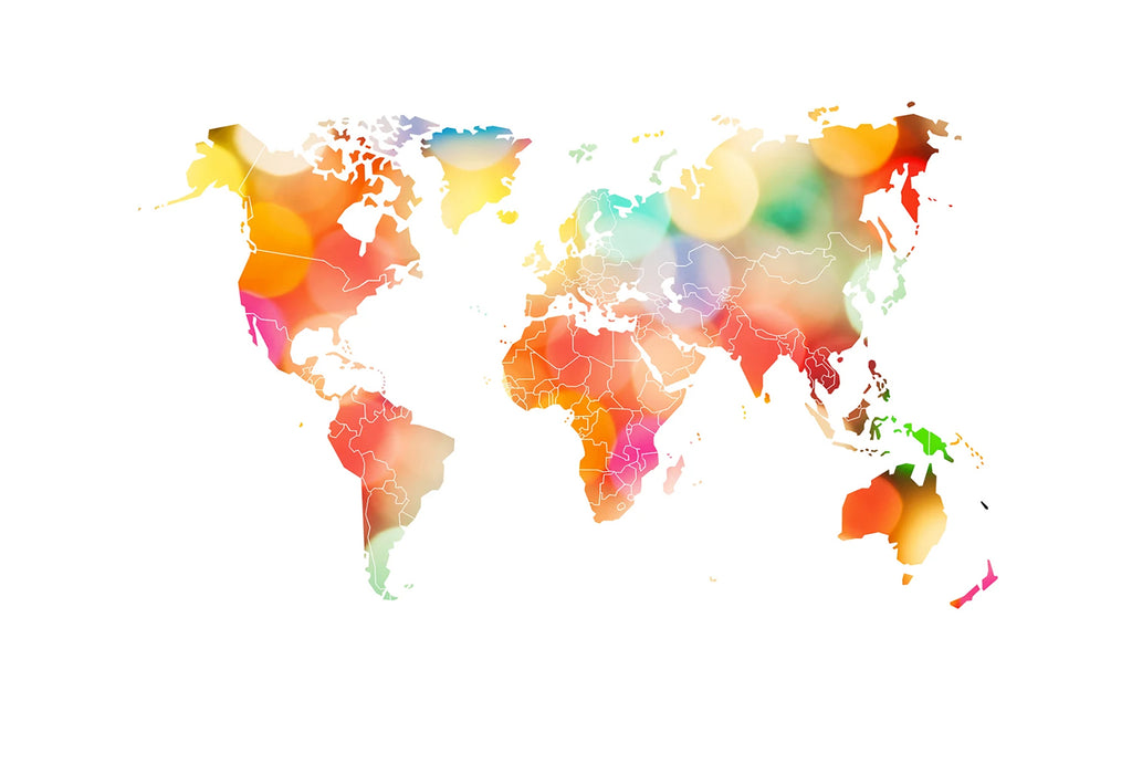  Your Own World Map, Mural Wallpaper in multicolor closeup