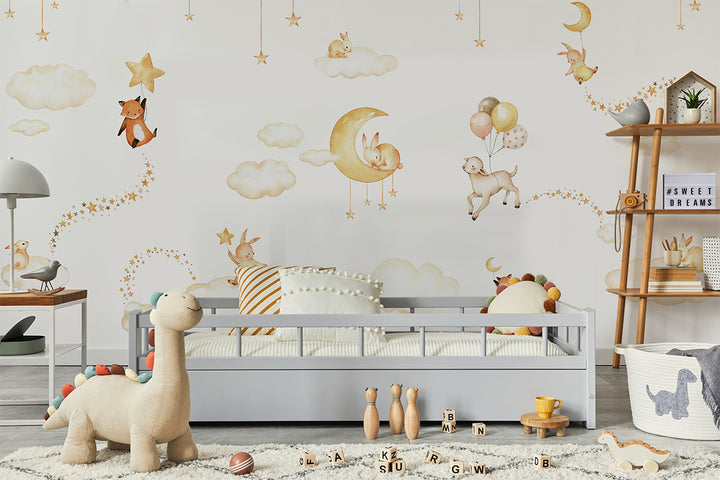 Twilight Safari, Animal Mural Wallpaper in the kid's bedroom