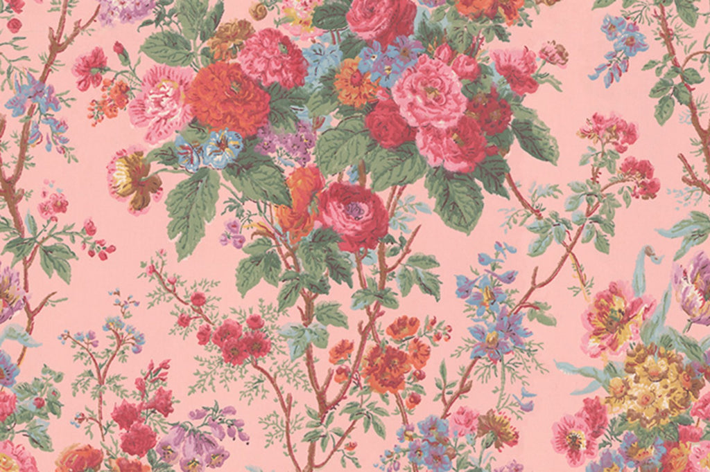 Bouquet Wallpaper with elegant vintage floral prints close up
