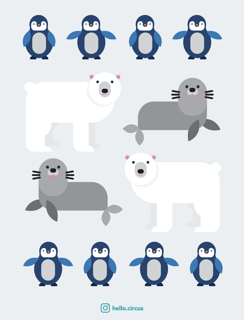 Artic friends decals closeup