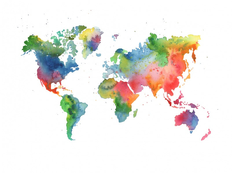 Rainbow World map Wallpaper