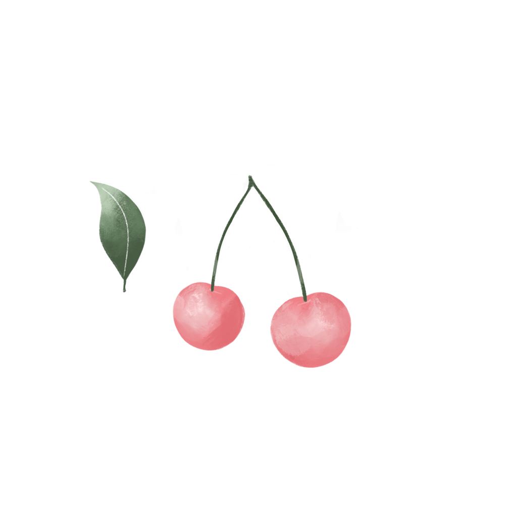 Watercolour Cherries decal closeup