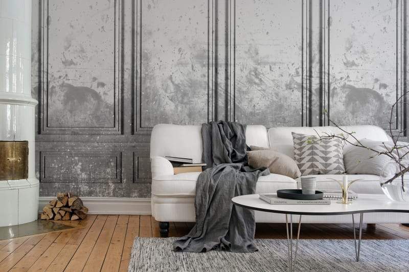 French Panels Wallpaper in a living room