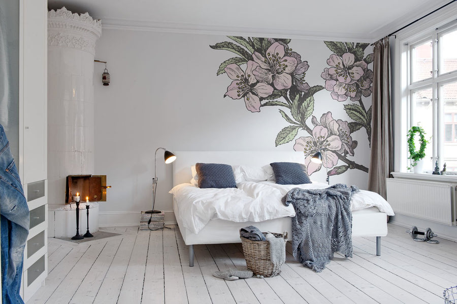 Springtime Floral, Wallpaper in bedroom
