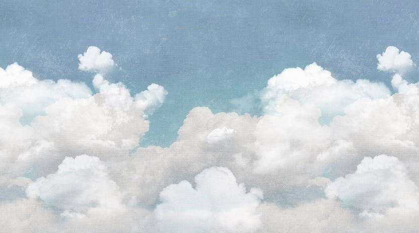 Cuddle Clouds Wallpaper, Blue