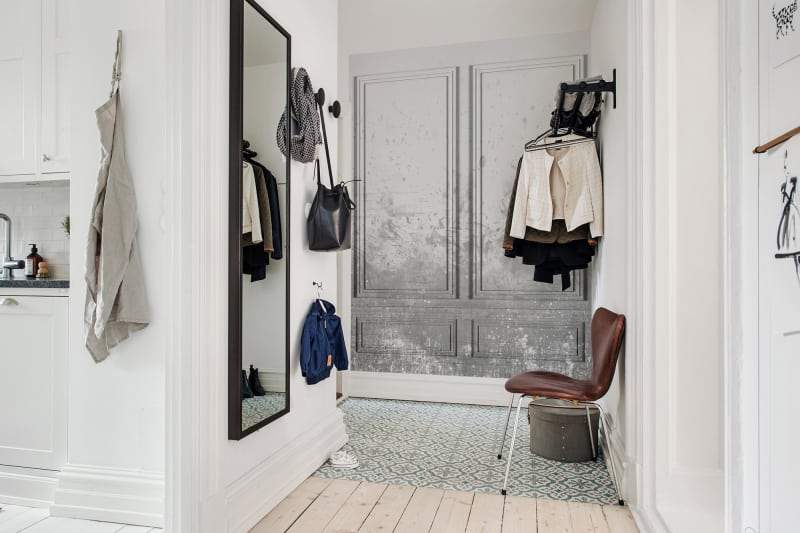 French Panels Wallpaper in a hallway