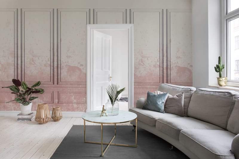 French Panels Wallpaper in a living room