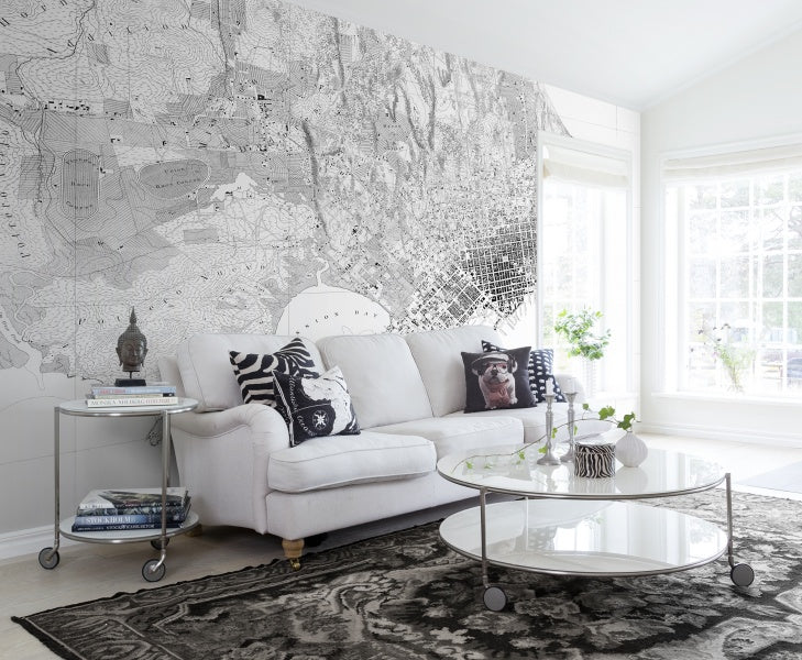 The Wharf Wallpaper in living room