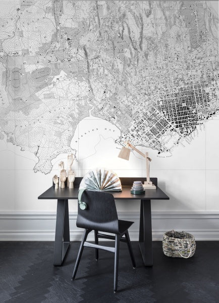 The Wharf Wallpaper in study room