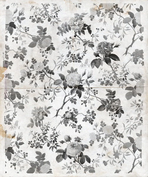 Rose Garden Wallpaper- Black/White