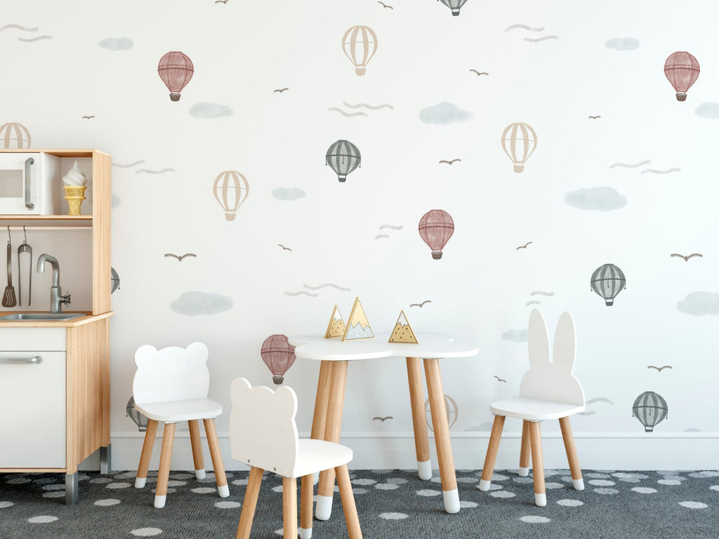 Mini Whimsical Air Wallpaper in a kid's playroom