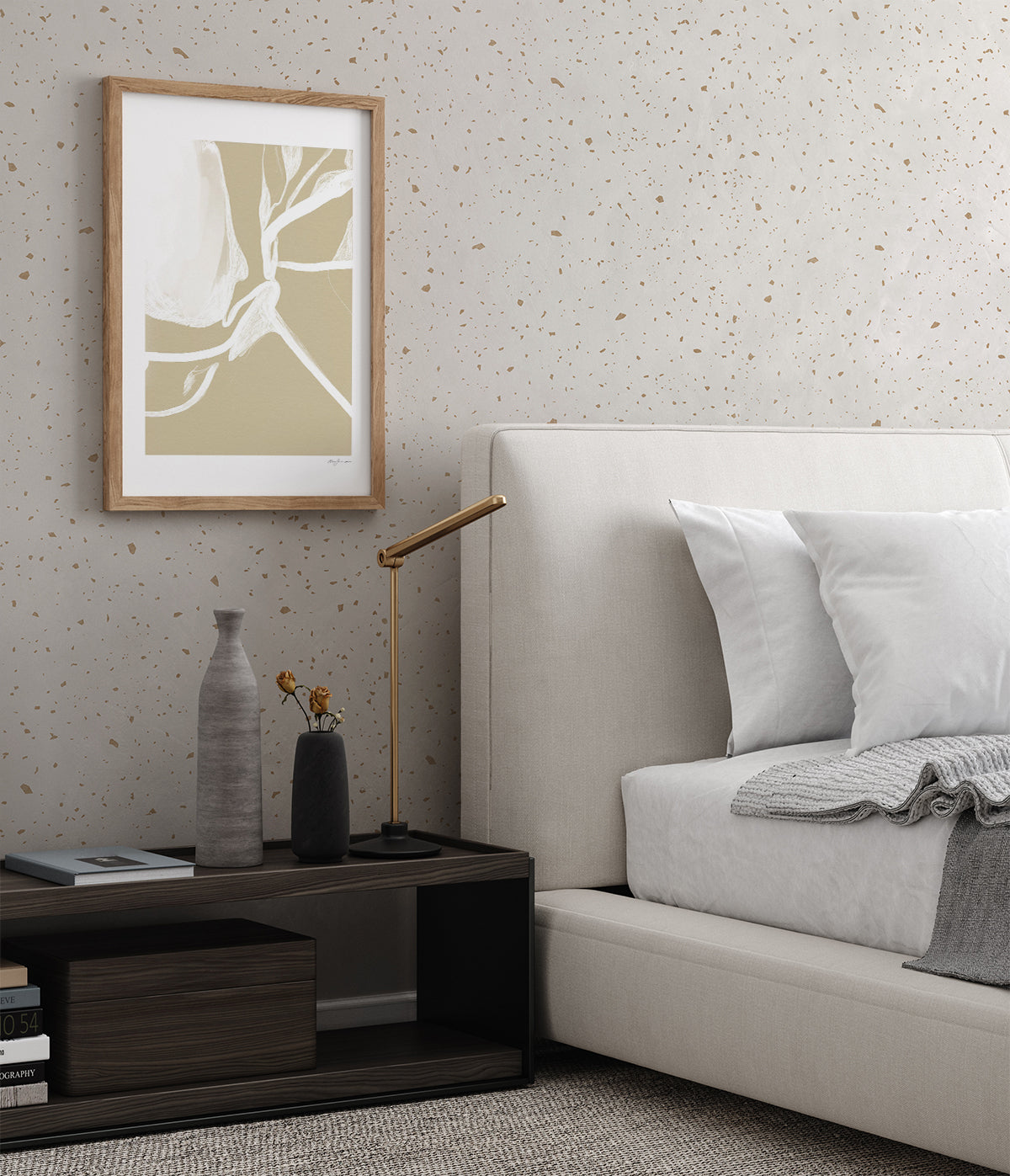 Confetti Speckles Wallpaper in Bedroom