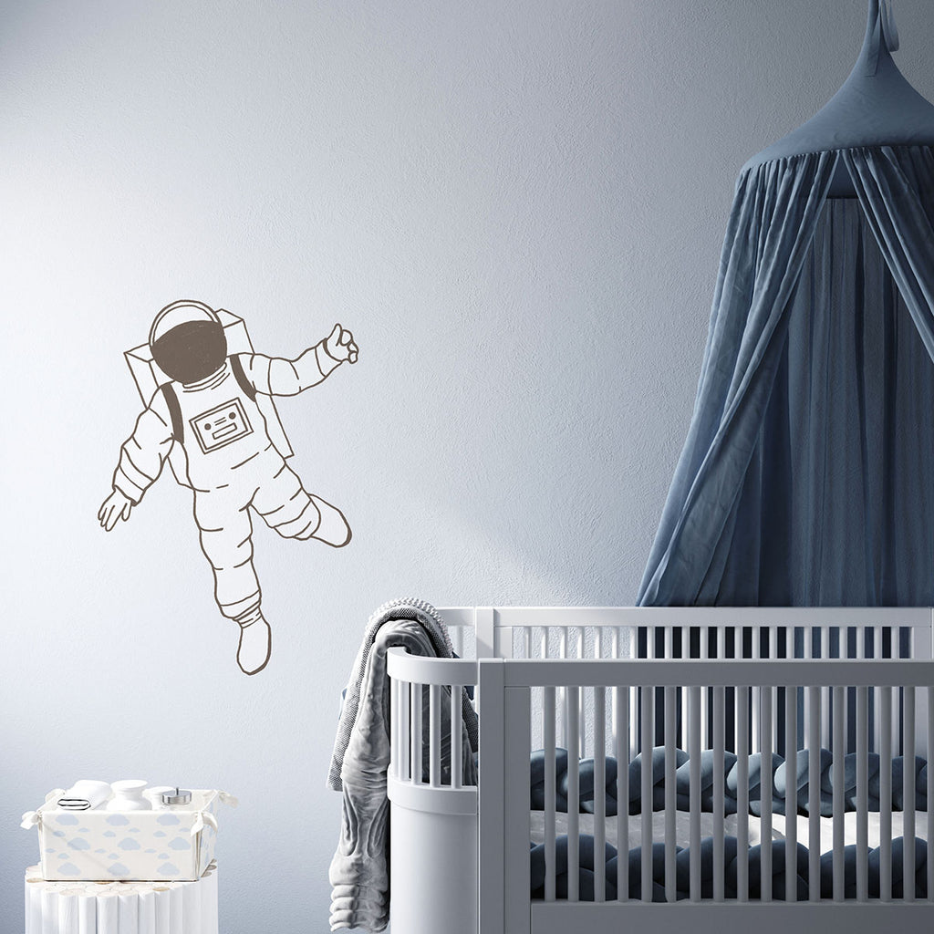 Astronaut wall decal in nursery