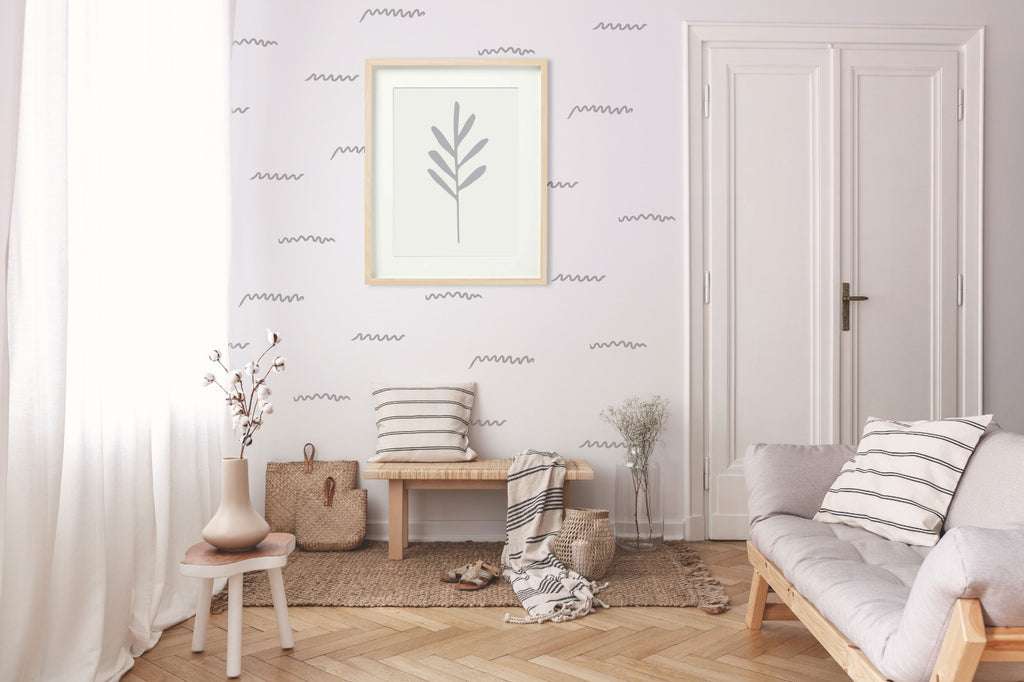 Scibbly Notes wall decals in light white living room