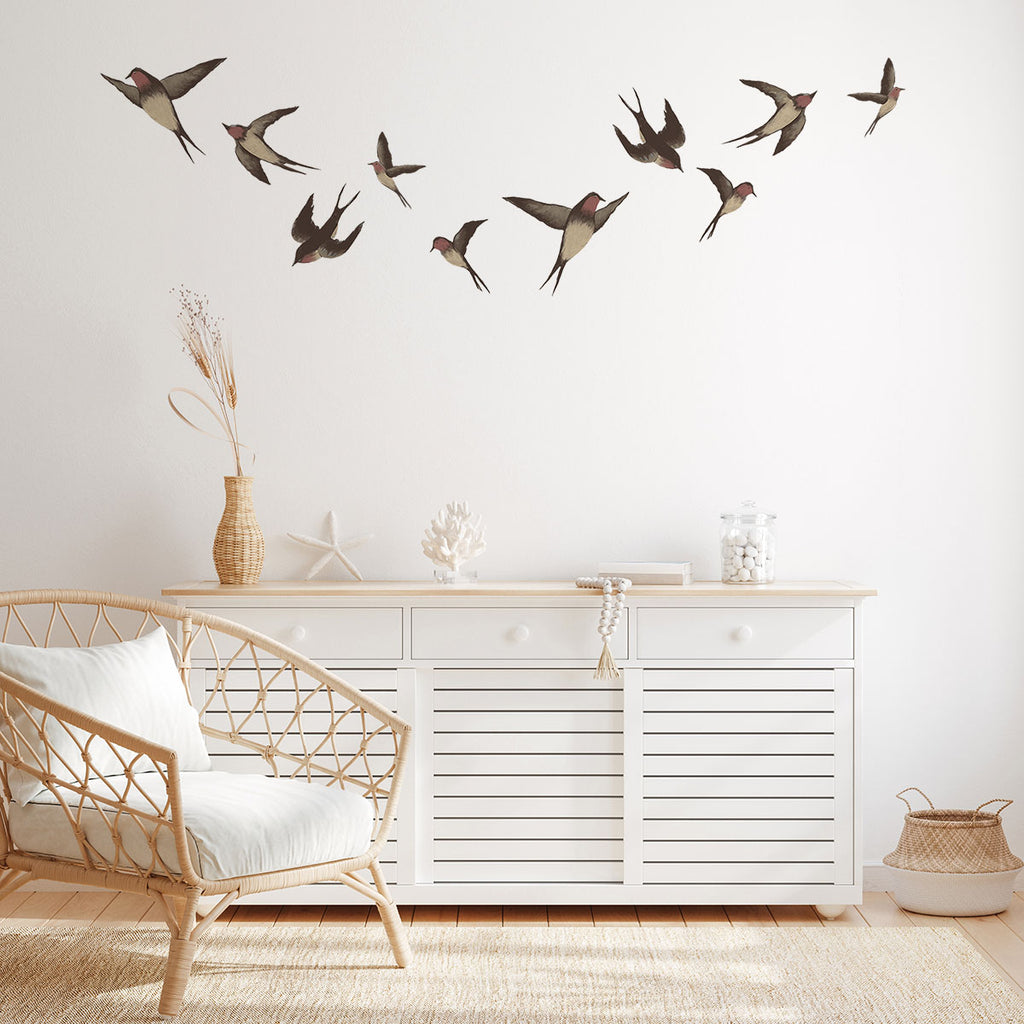 Swallows, Wall Decals in living area