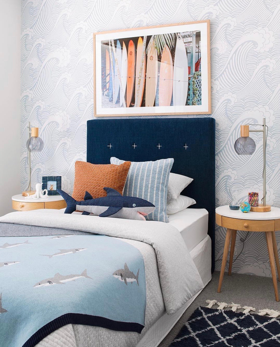 Sail Away, Pattern Wallpaper in Boy's Room