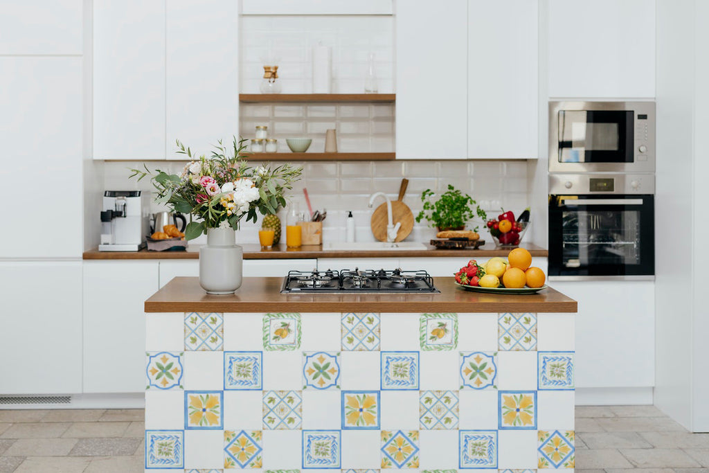 Capri Tiles, Pattern Wallpaper in Kitchen