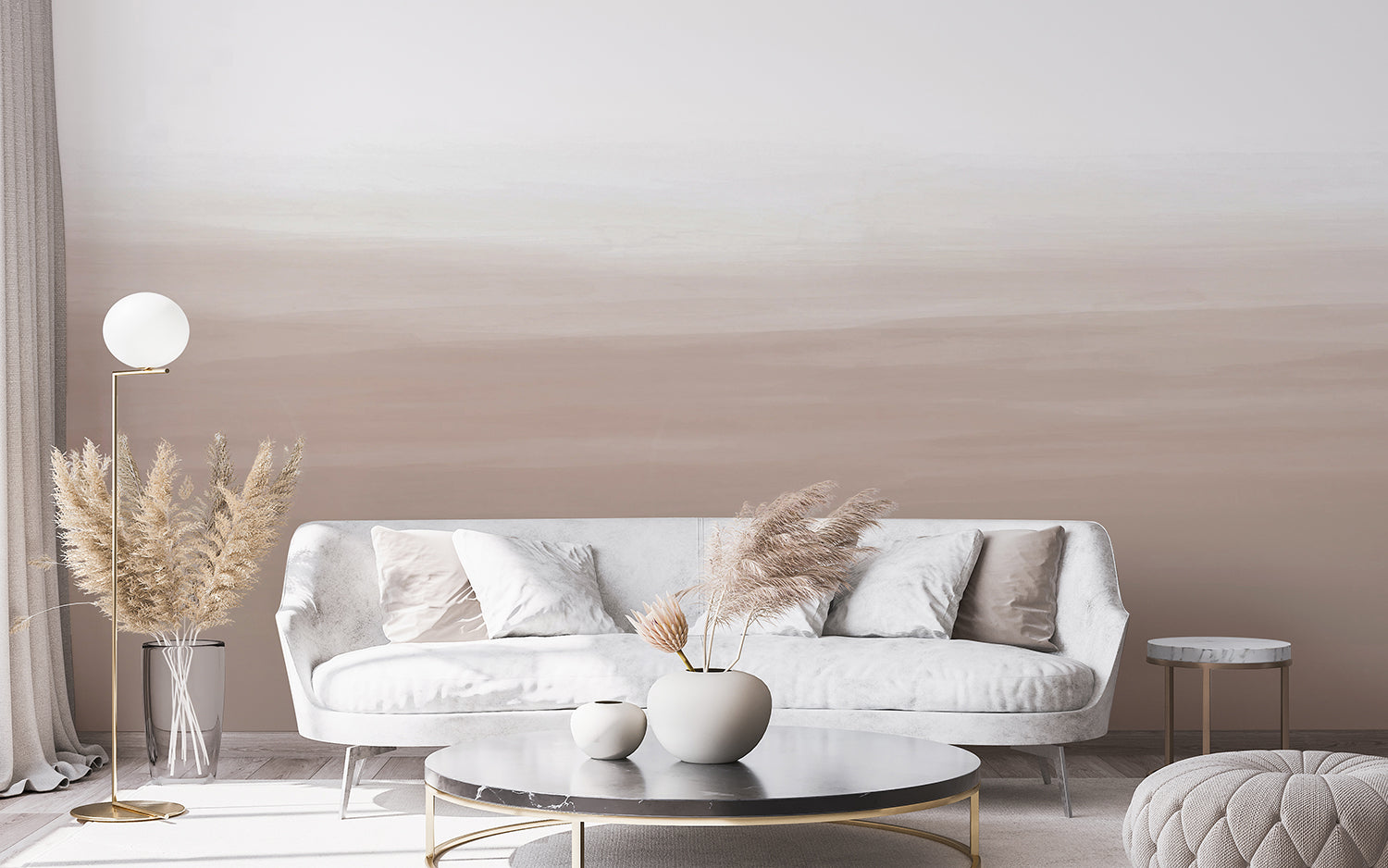 Gradient Ombre Wallpaper in nude beige