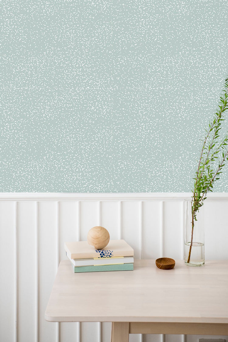 Subtle blue wallpaper with soft speckle pattern in calming sage tone – Speckle Wallpaper