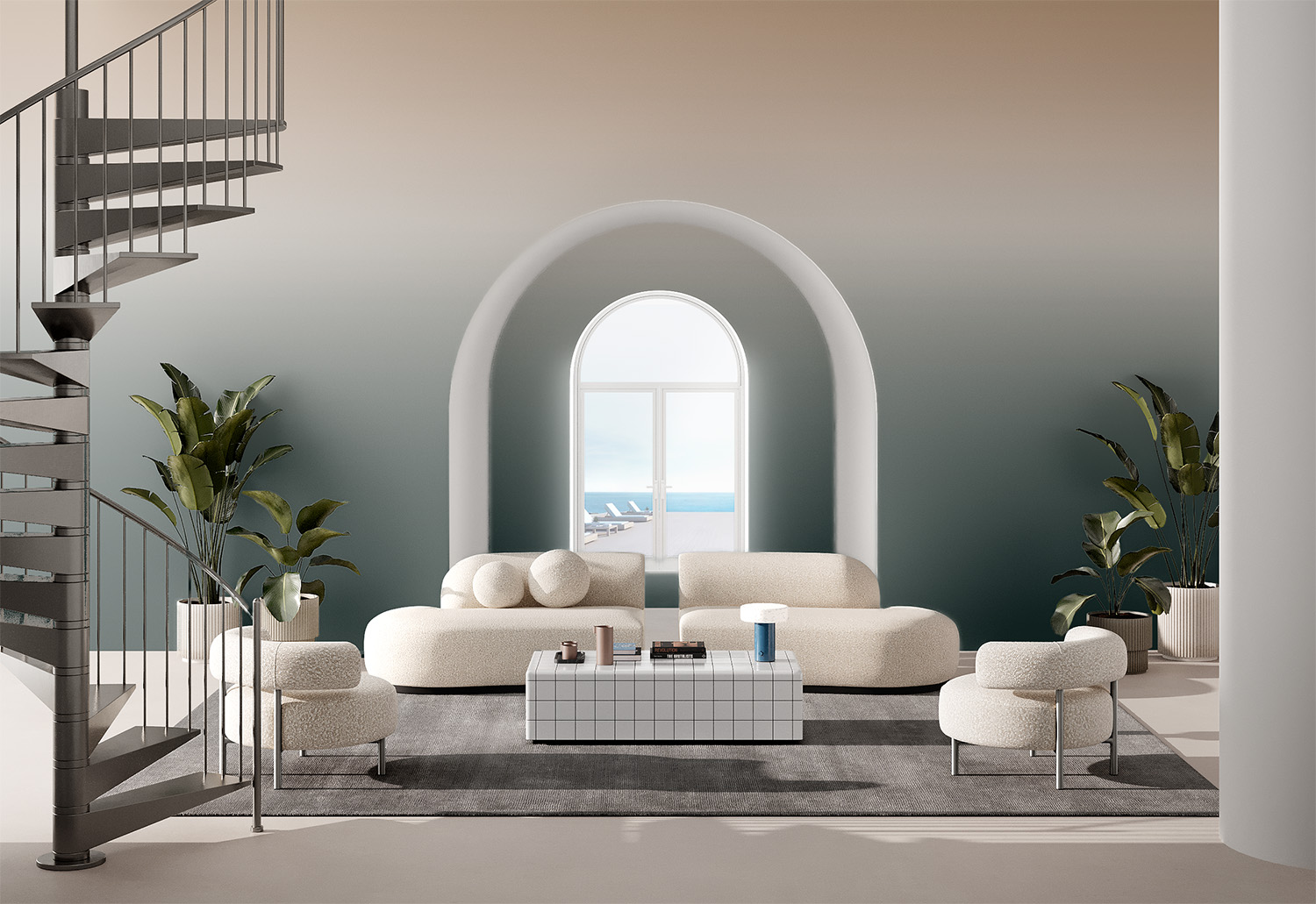 Luminate Gradient Ombre dark moody wallpaper for living room