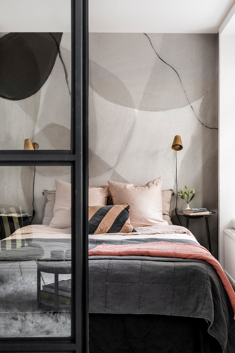 Graceful abstract wallpaper pattern for girls bedroom wallpaper with calming tones