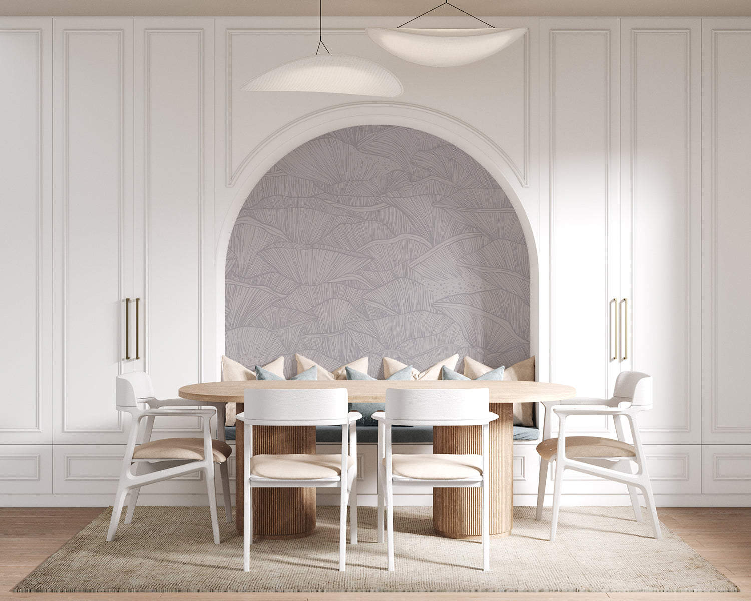 Saltwater Ripples Wallpaper with soft undulating wave patterns in coastal tones