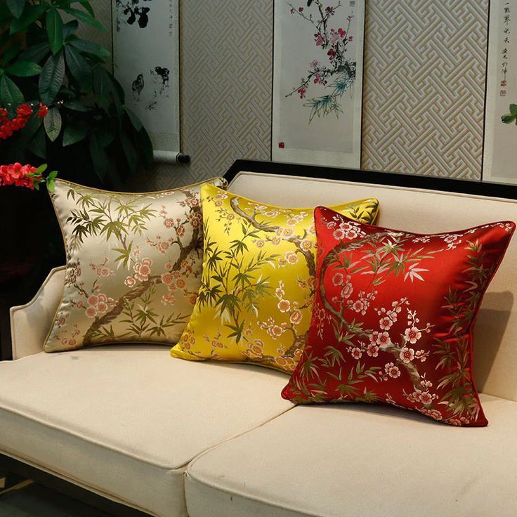 silk embroidered cushions