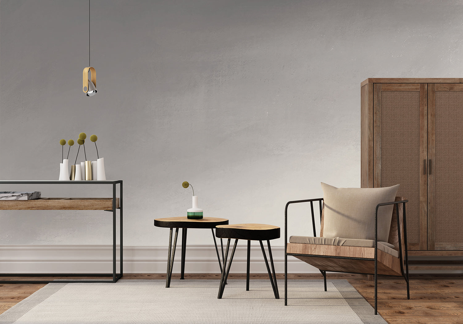 Stella Skies Ombre Wallpaper in grey tones
