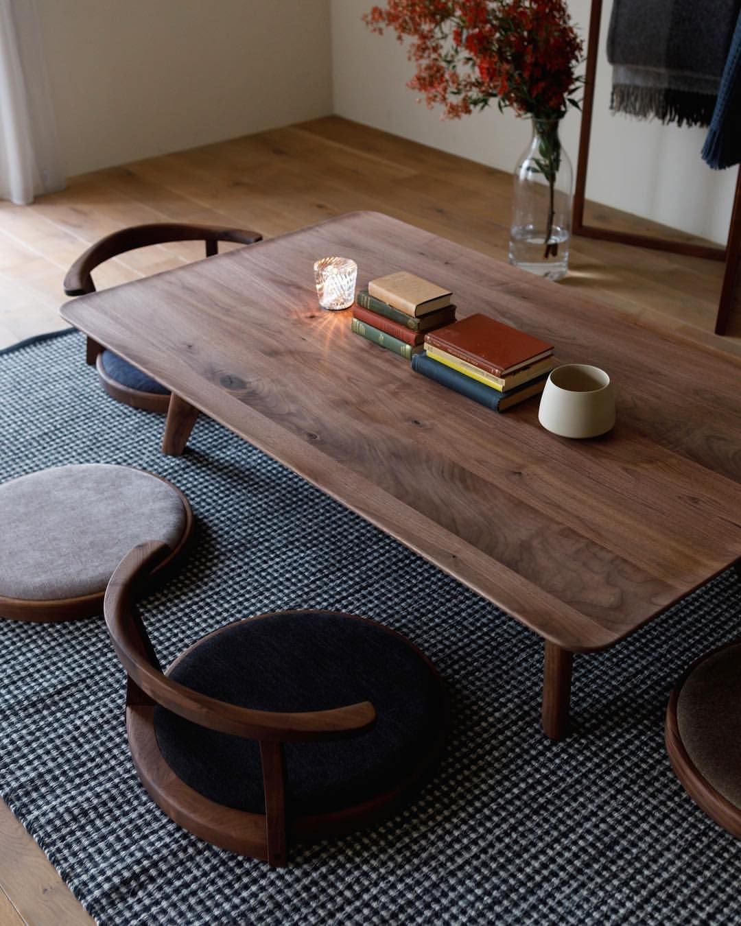 low tables and floor seating