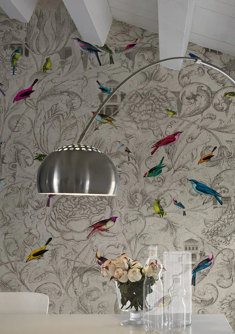 Birds of Paradise, Mural Wallpaper in dining room