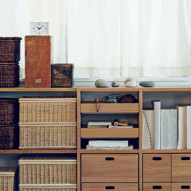 Neat home organising using rattan container