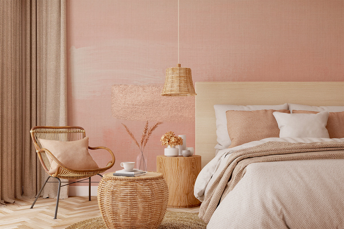 Pink and gold mural for glamorous girls bedroom wallpaper décor